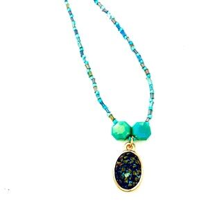 Artisan Crafted Turquoise Gold Necklace